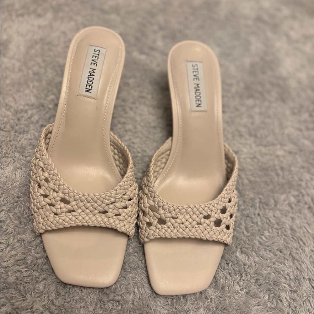 Steve Madden Ivory Slide Heels